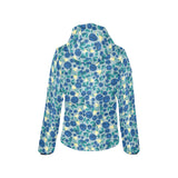 blueberry design pattern Women's Padded Hooded Jacket