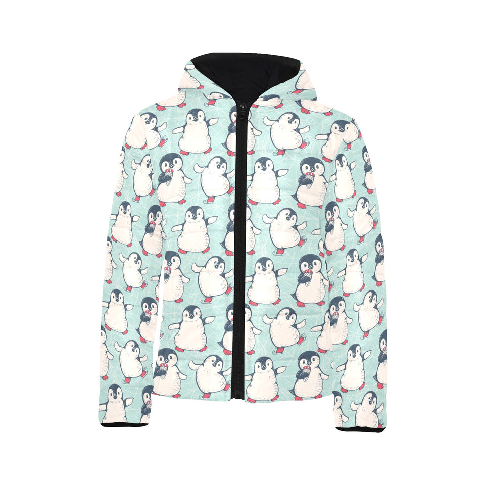 Cute Penguin pattern Kids' Boys' Girls' Padded Hooded Jacket