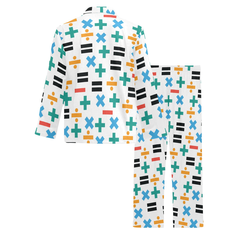 Math Pattern Print Design 05 Men's Long Pajama Set