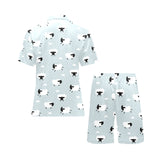 Sheep polka dot cloud pattern Men's V-Neck Short Pajama Set