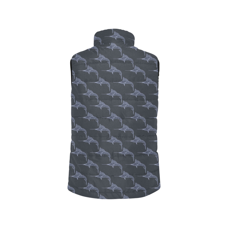 Swordfish Pattern Print Design 03 Men's Padded Vest