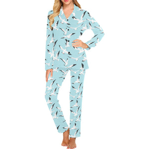 Seagull Pattern Print Design 01 Women's Long Pajama Set