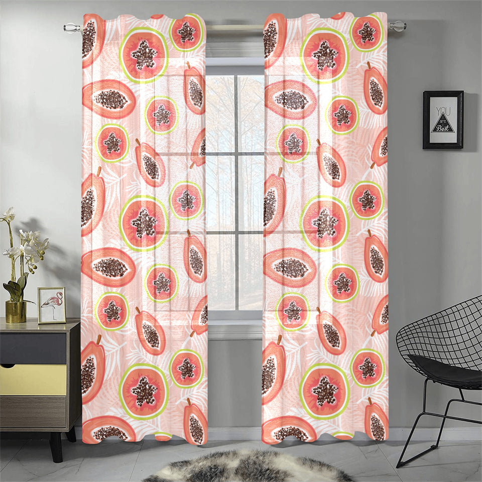 papaya leaves pattern Gauze Curtain