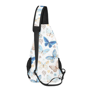 blue butterfly pattern All Over Print Chest Bag