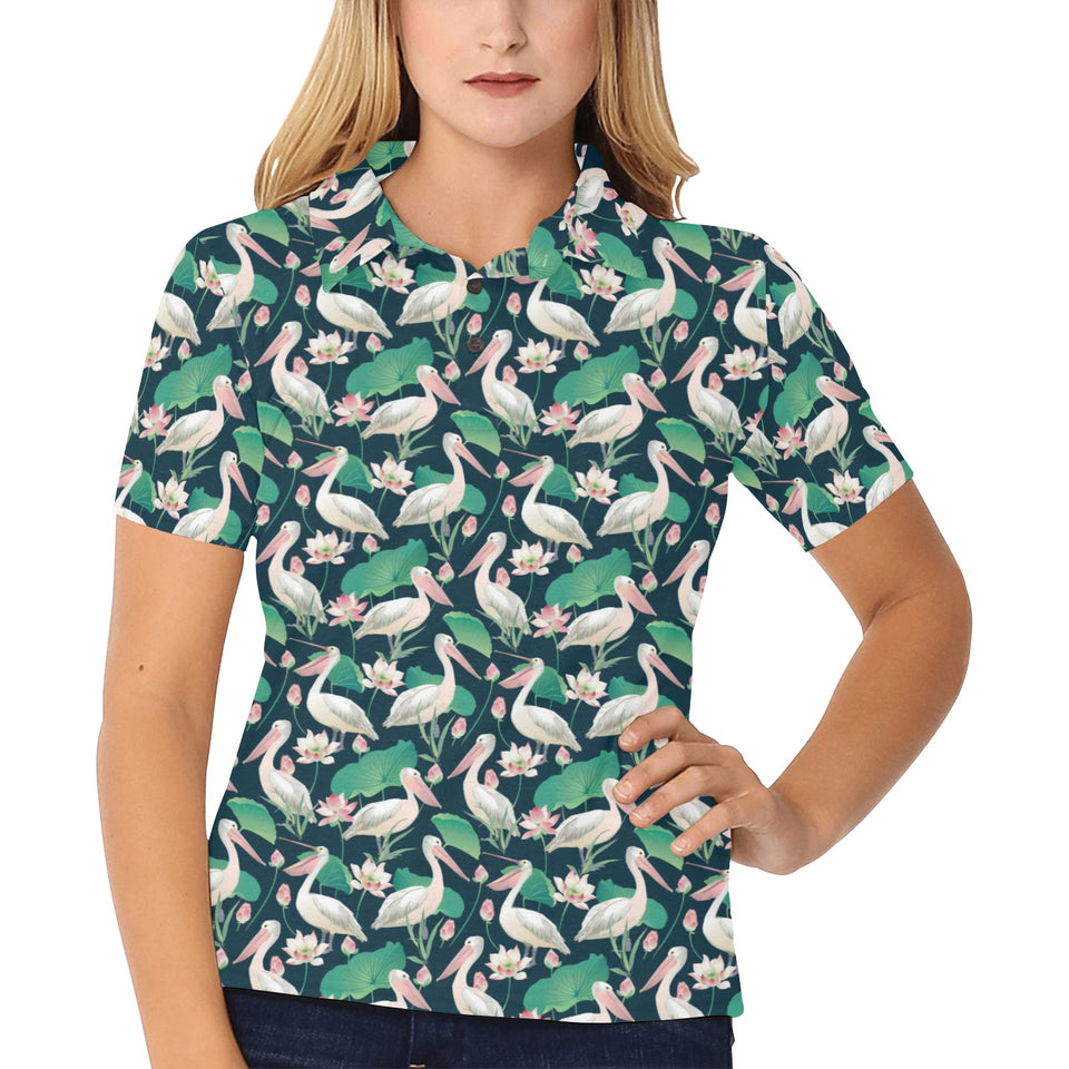 Pelican Pattern Print Design 03 Women's All Over Print Polo Shirt