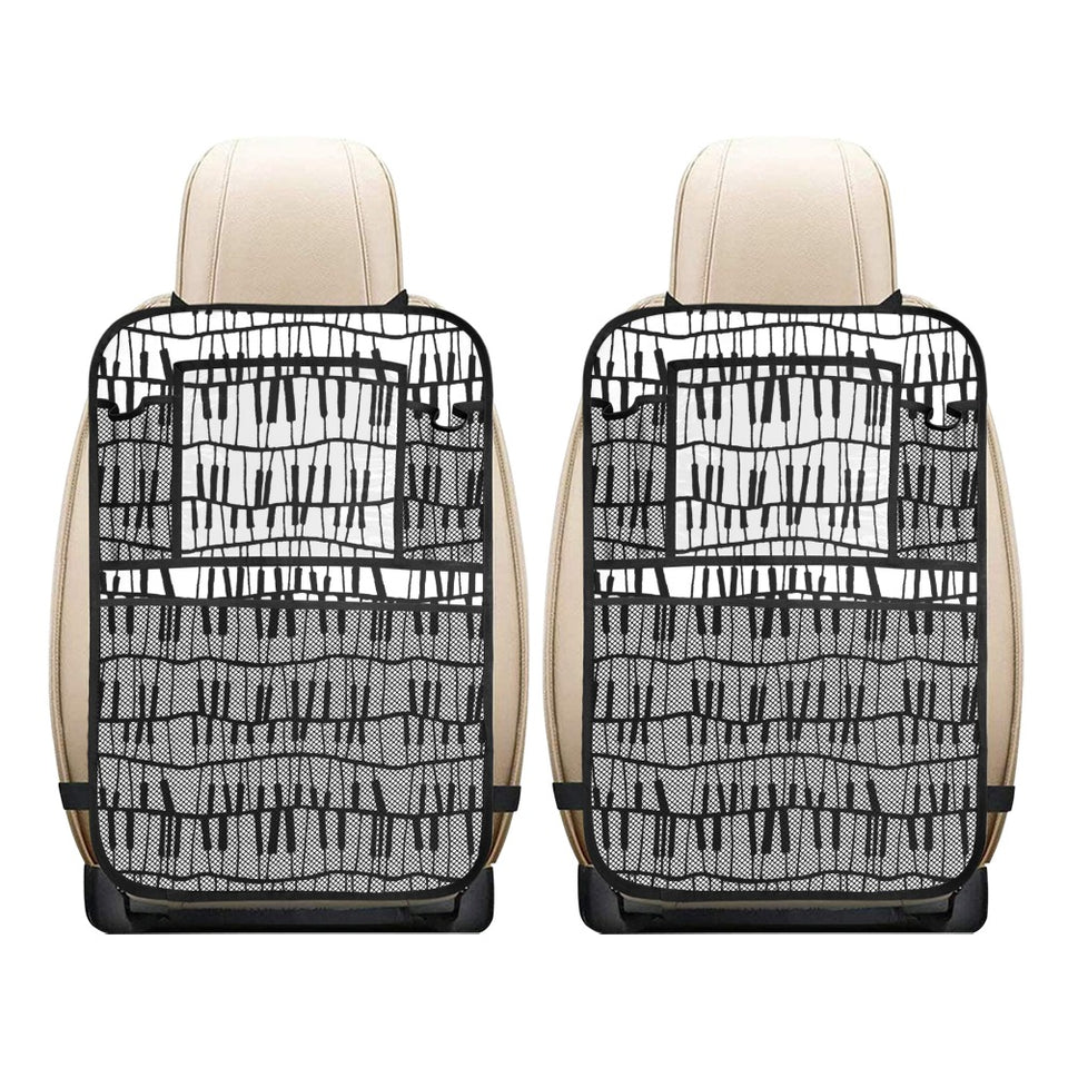 Piano Pattern Print Design 03 Car Seat Back Organizer