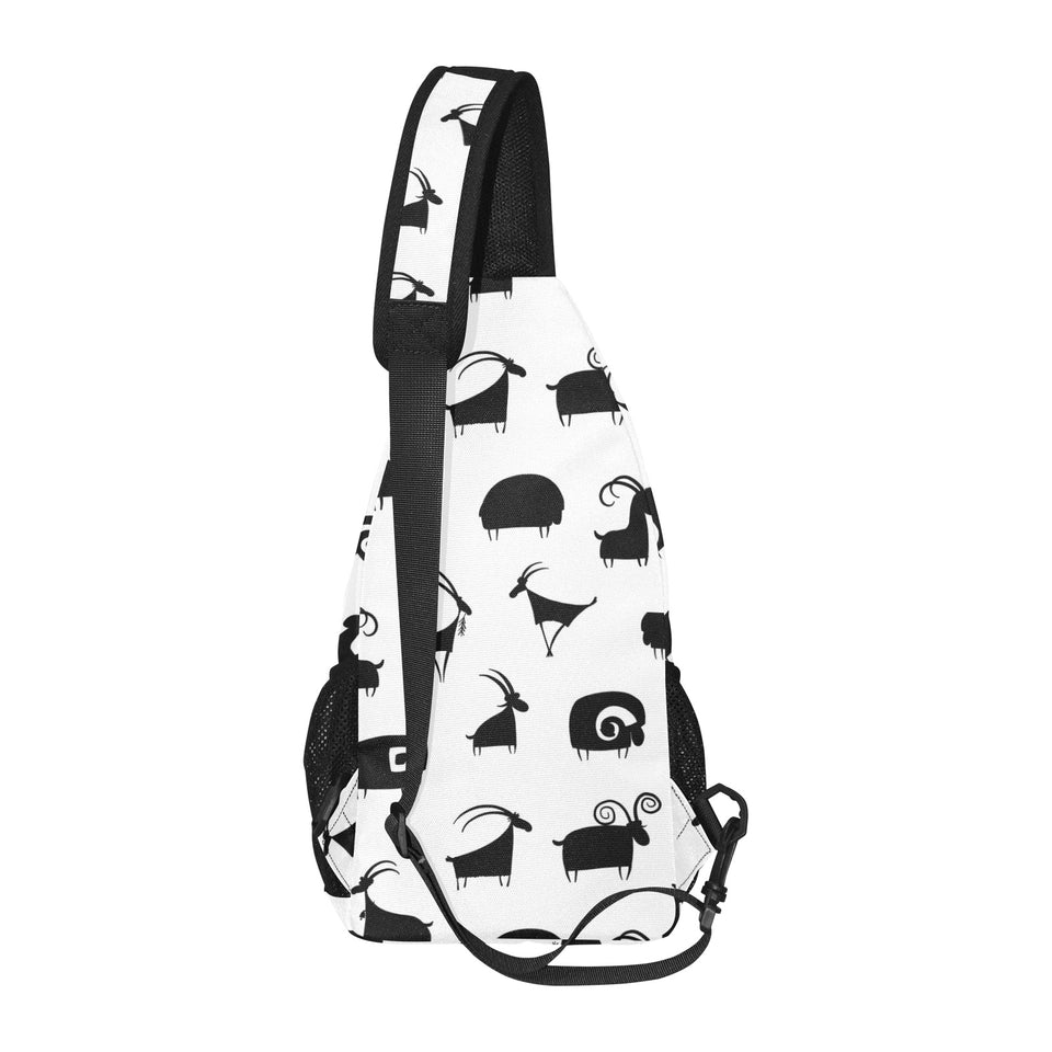 Goat ram pattern All Over Print Chest Bag