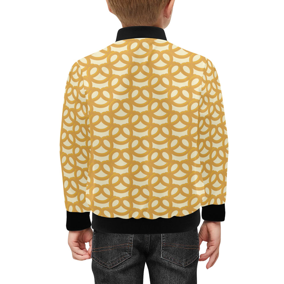 Pretzels Pattern Print Design 01 Kids' Boys' Girls' Bomber Jacket