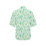 Green Peas Pattern Print Design 01 Women's All Over Print Hawaiian Shirt