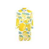 lemon design pattern Men's Long Sleeve Belted Night Robe