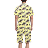 Ostrich Pattern Print Design 04 Men's V-Neck Short Pajama Set