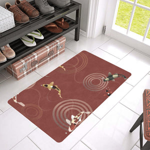 Koi Fish Carp Fish red background Doormat