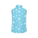 Snowflake pattern blue background Women's Padded Vest