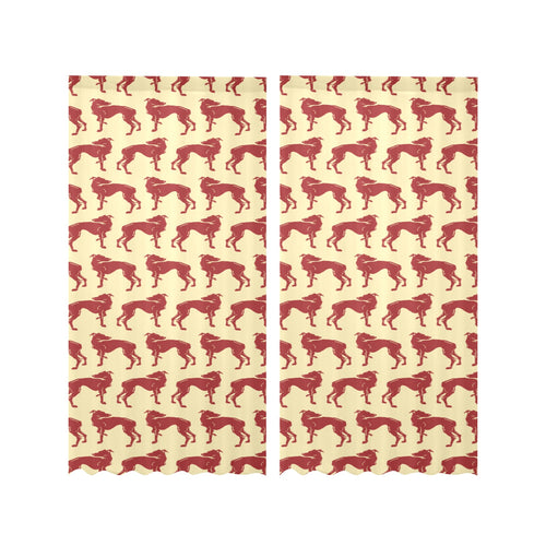 Greyhound Pattern Print Design 04 Gauze Curtain