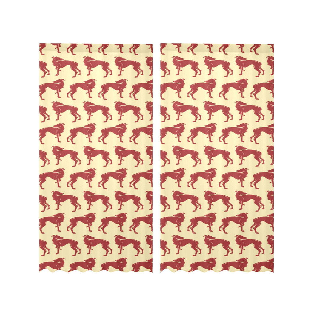 Greyhound Pattern Print Design 04 Gauze Curtain