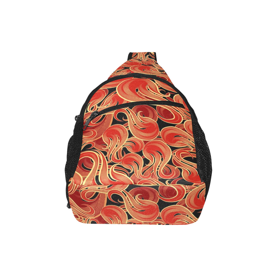 Fire flame pattern All Over Print Chest Bag