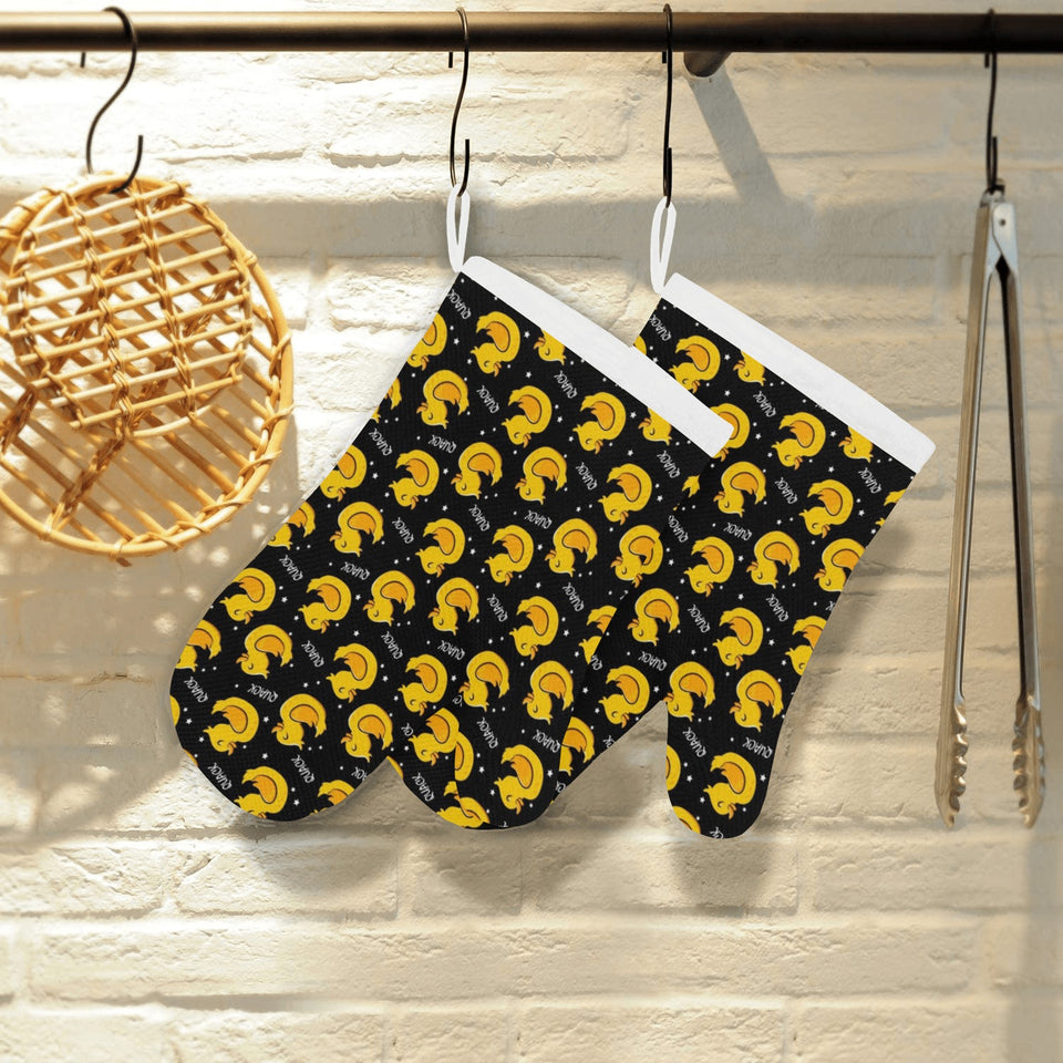 Duck Pattern Print Design 05 Heat Resistant Oven Mitts