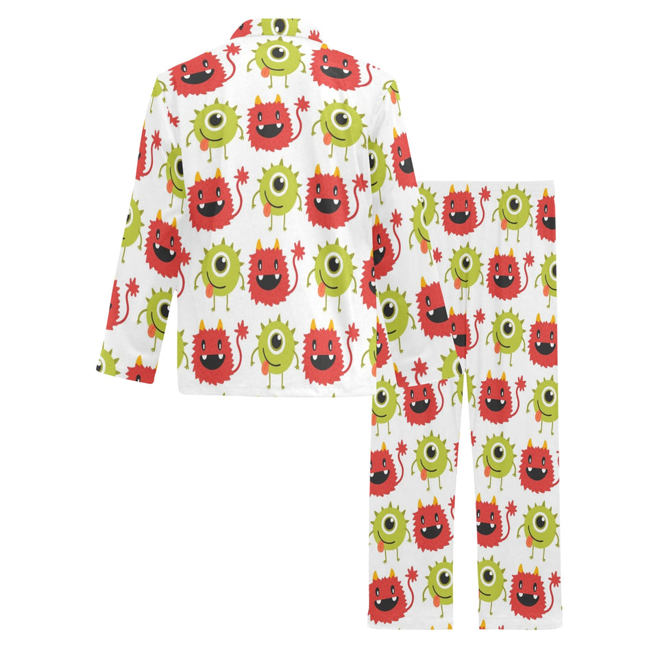 Alien Pattern Print Design 05 Men's Long Pajama Set