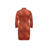 Wood Printed Pattern Print Design 03 Men's Long Sleeve Belted Night Robe