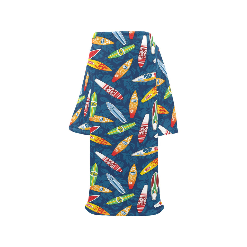 Surfboard Pattern Print Design 01 Blanket Robe with Sleeves