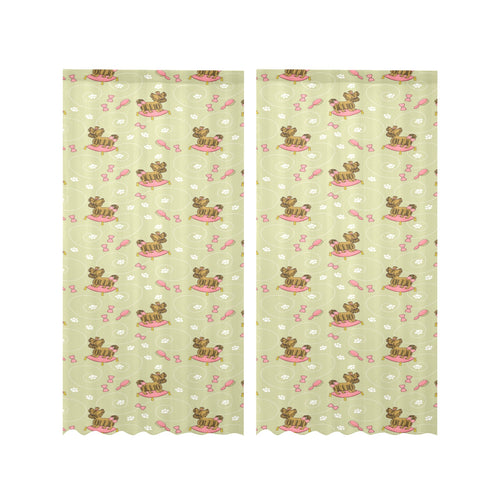 Yorkshire Terrier Pattern Print Design 01 Gauze Curtain