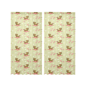 Yorkshire Terrier Pattern Print Design 01 Gauze Curtain