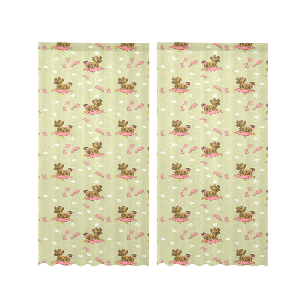 Yorkshire Terrier Pattern Print Design 01 Gauze Curtain
