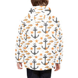 Clown Fish Pattern Print Design 02 Kids' Boys' Girls' Padded Hooded Jacket
