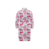 Yorkshire Terrier Pattern Print Design 03 Men's Long Sleeve Belted Night Robe