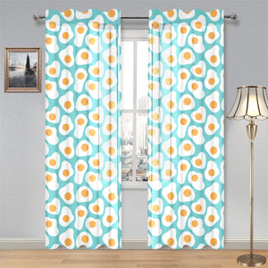 Fried Eggs Pattern Print Design 04 Gauze Curtain