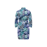 Shell design pattern Men's Long Sleeve Belted Night Robe