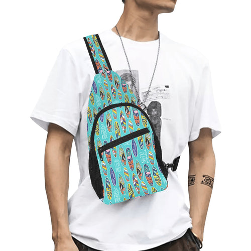 Surfboard Pattern Print Design 05 All Over Print Chest Bag