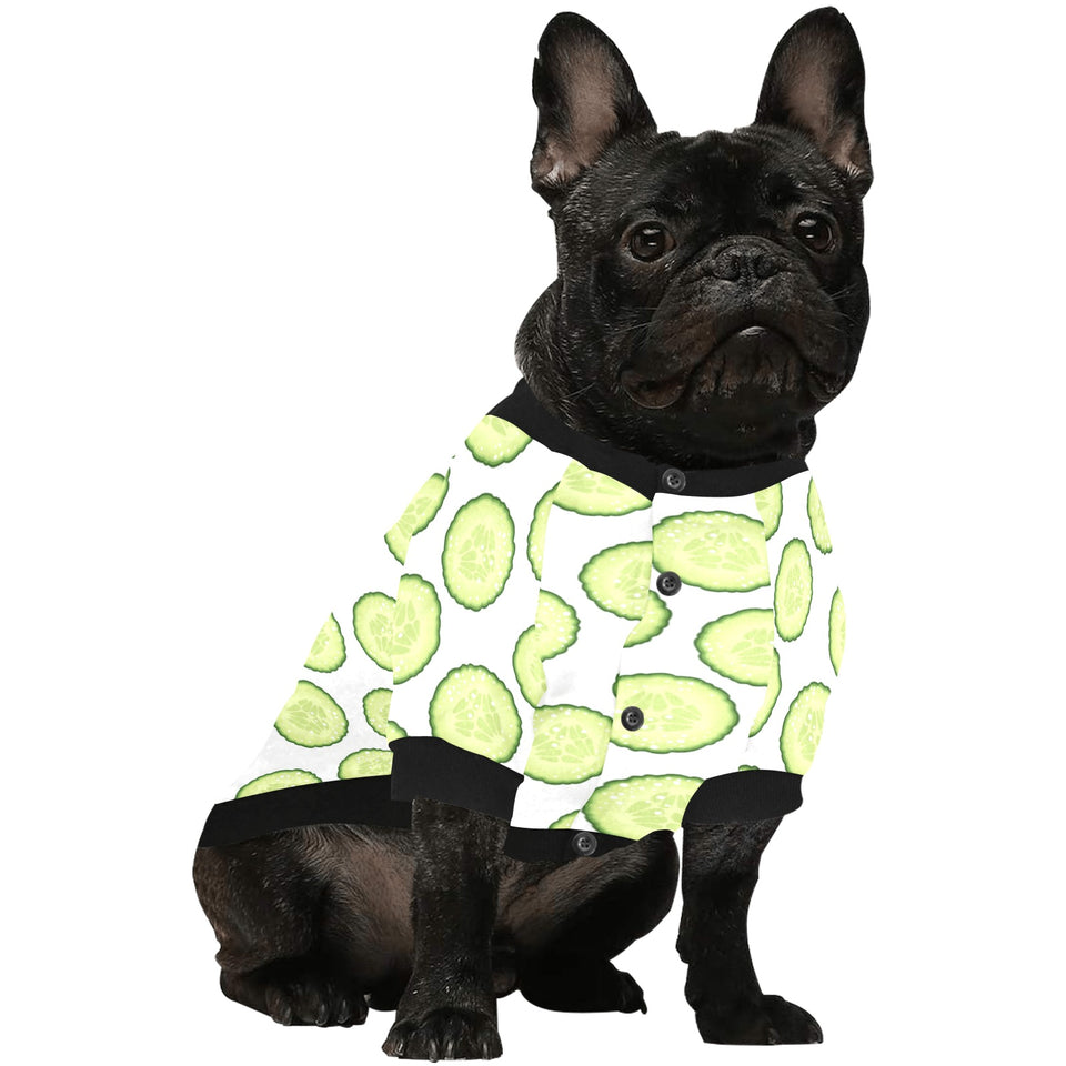 Cucumber slices pattern All Over Print Pet Dog Round Neck Fuzzy Shirt