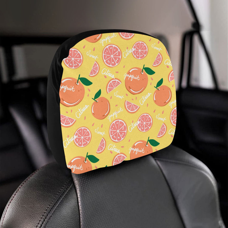 Grapefruit yellow background Car Headrest Cover