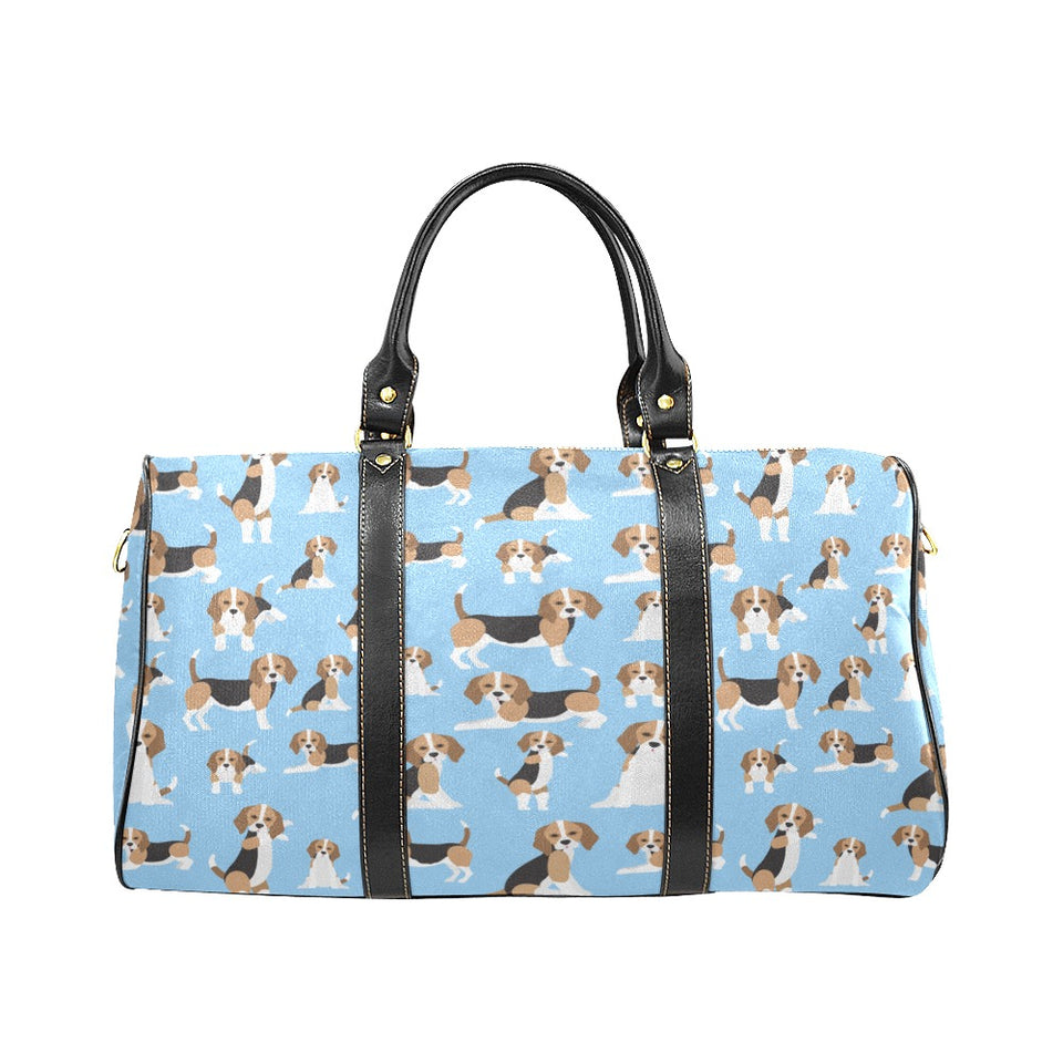 Beagle dog blue background pattern Travel Bag