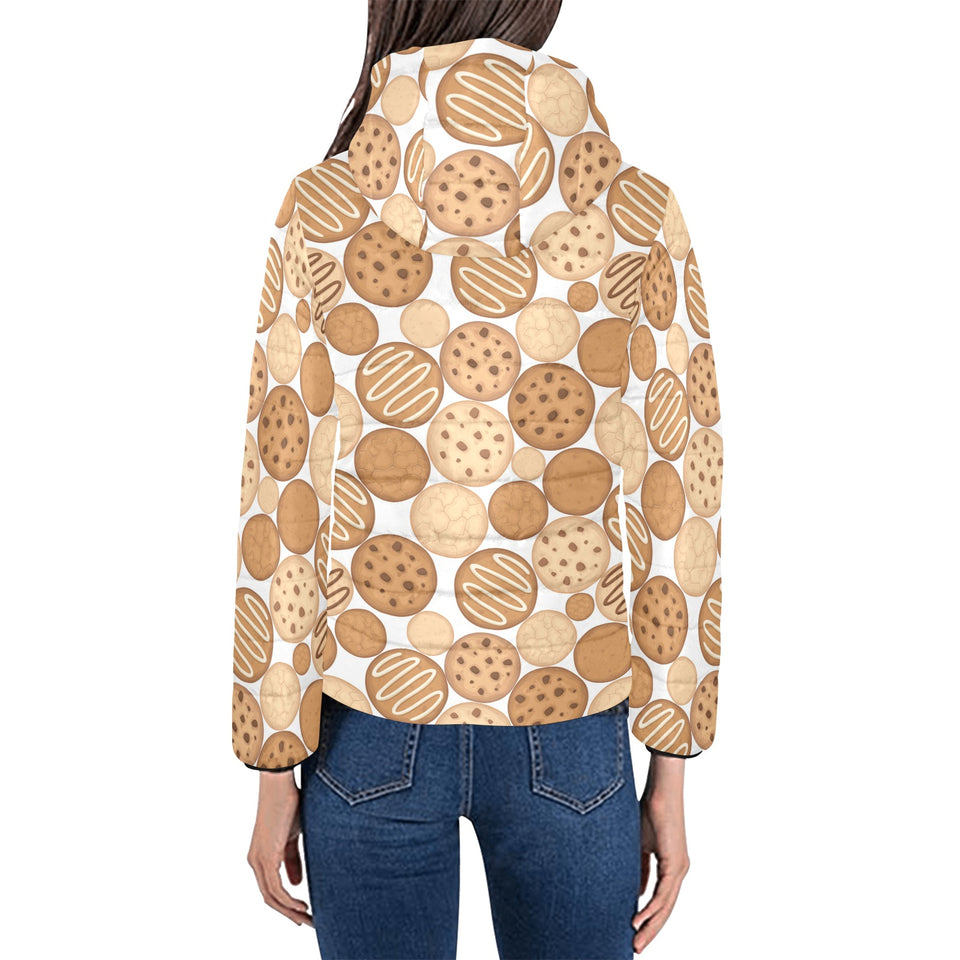 Various cookie pattern Women's Padded Hooded Jacket