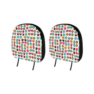 Sun Glasses Pattern Print Design 03 Car Headrest Cover