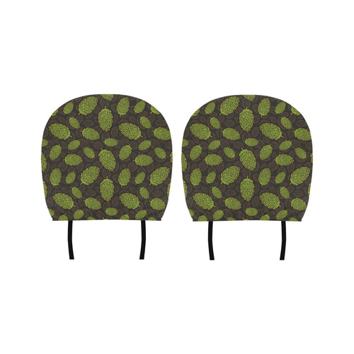 Hop pattern black background Car Headrest Cover