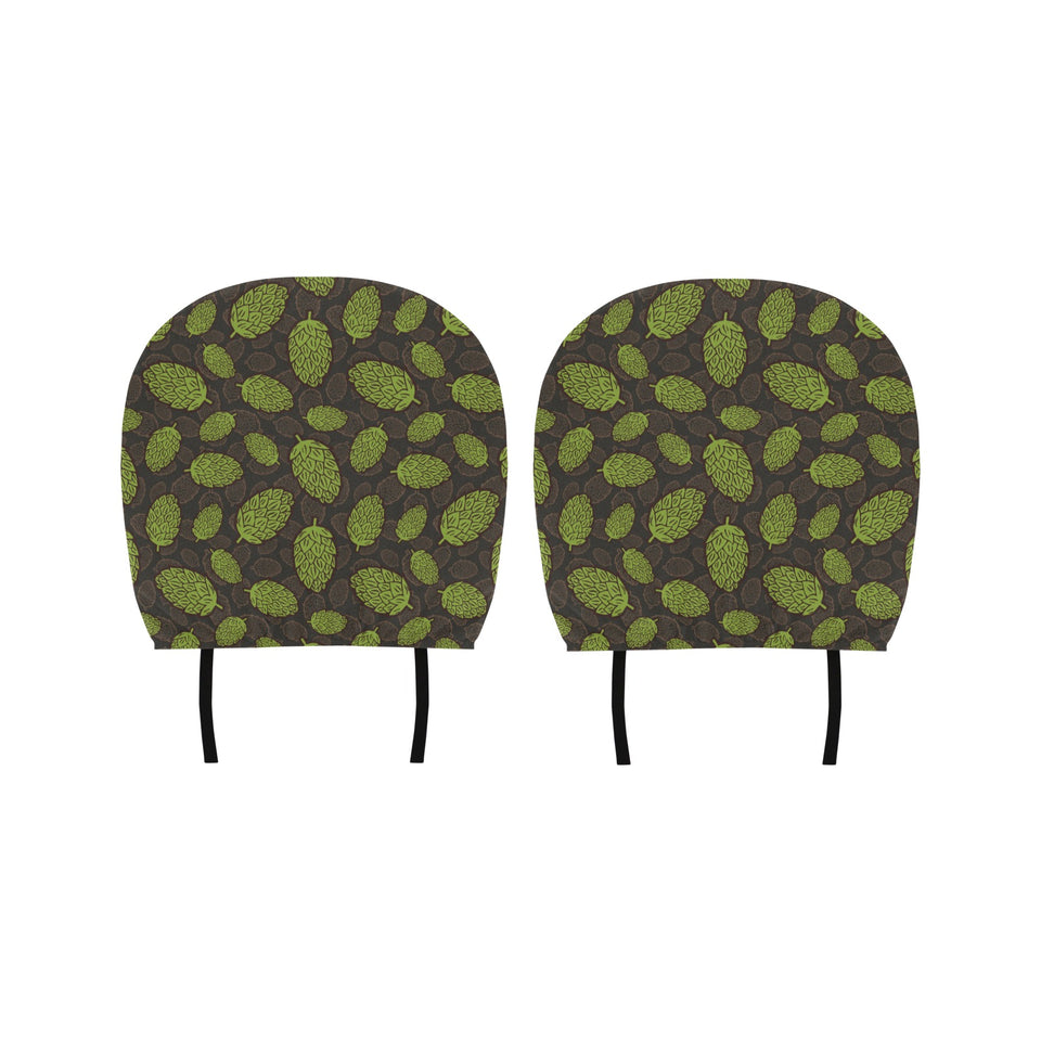 Hop pattern black background Car Headrest Cover