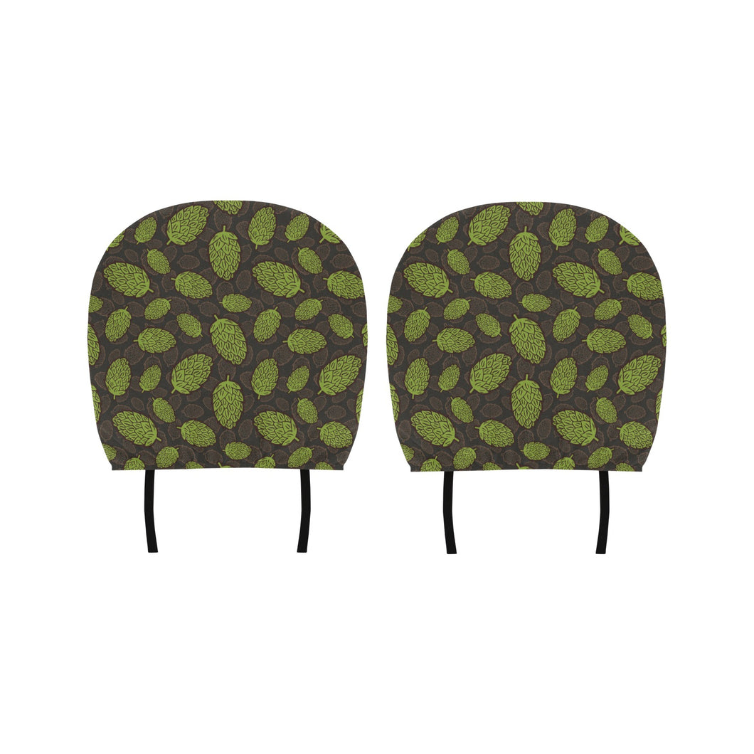 Hop pattern black background Car Headrest Cover