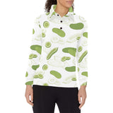 Cucumber sketch pattern Women's Long Sleeve Polo Shirt