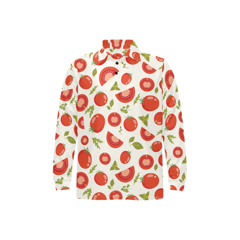 Tomato pattern Men's Long Sleeve Polo Shirt
