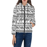 Camel polynesian tribal pattern Women's Padded Hooded Jacket