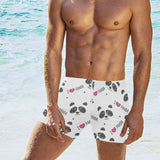 Hand Drawn faces of pandas pattern Men's Swimming Trunks