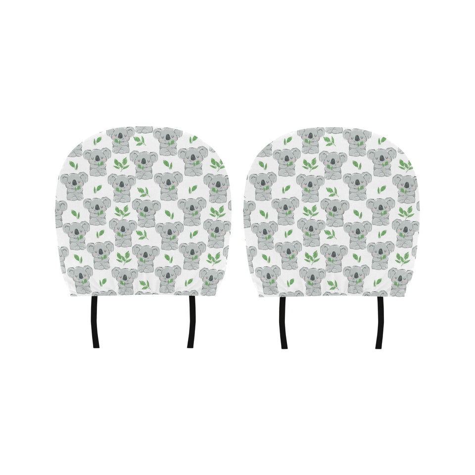Hand drawn Koala leaves pattern Car Headrest Cover