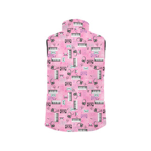 Piano Pattern Print Design 01 Men's Padded Vest
