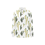 Cute cactus pattern Women's Long Sleeve Polo Shirt