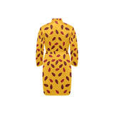 Passion fruit texture Men's Long Sleeve Belted Night Robe