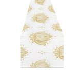 Gold Ornamental lotue waterlily symbol pattern Table Runner