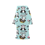 Cute baby panda pattern Blanket Robe with Sleeves